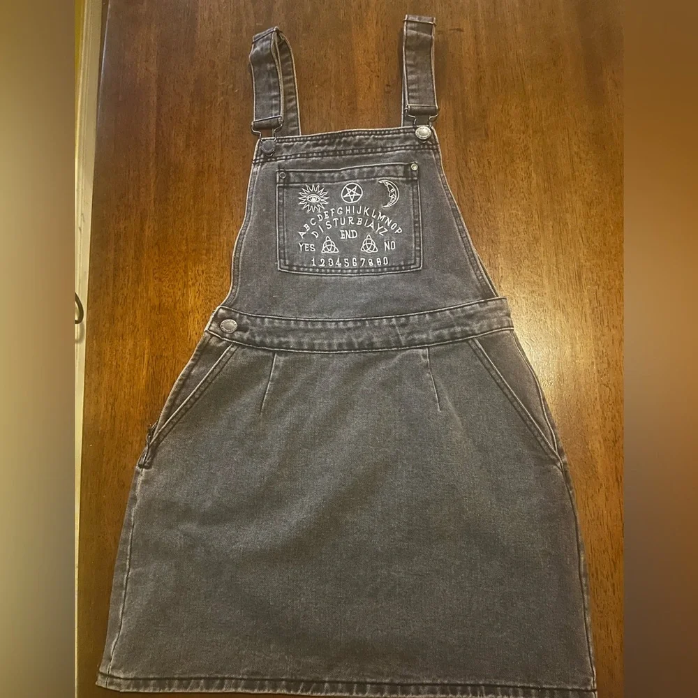 Disturbia Black Embroidered Ouija Overall Dress - Picture 3 of 11